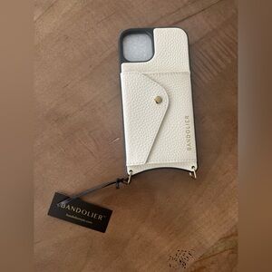 NWT Bandolier iPhone 13 Wallet Phone Case -Ivory/Gold